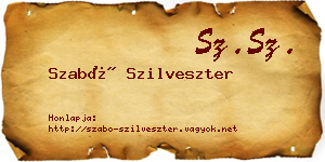 Szabó Szilveszter névjegykártya